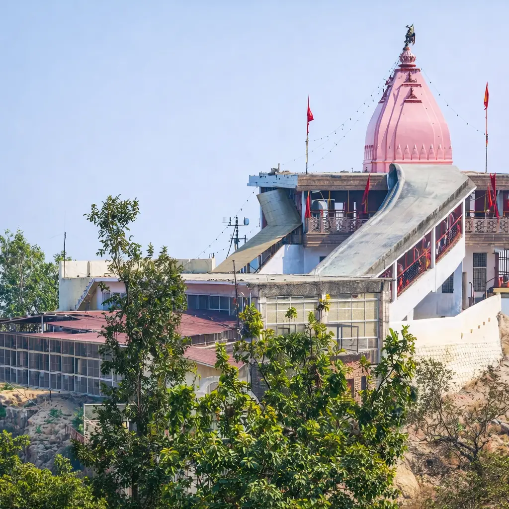“Chandi Devi Temple Haridwar with ropeway and scenic hill views
