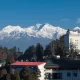 Sunrise view from Tiger Hill Darjeeling with Kanchenjunga and Himalayan peaks